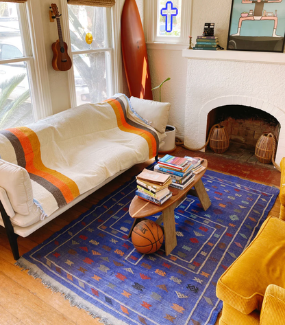 70s Style Throw — Reclaimed-Fiber Woven Blanket (73" × 48")