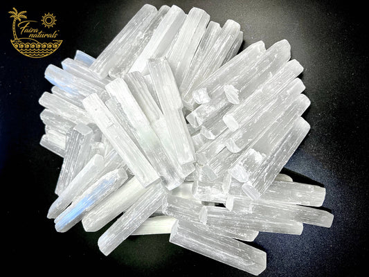 Selenite Crystal Wand — 4" Polished (Ethically Sourced, Morocco)