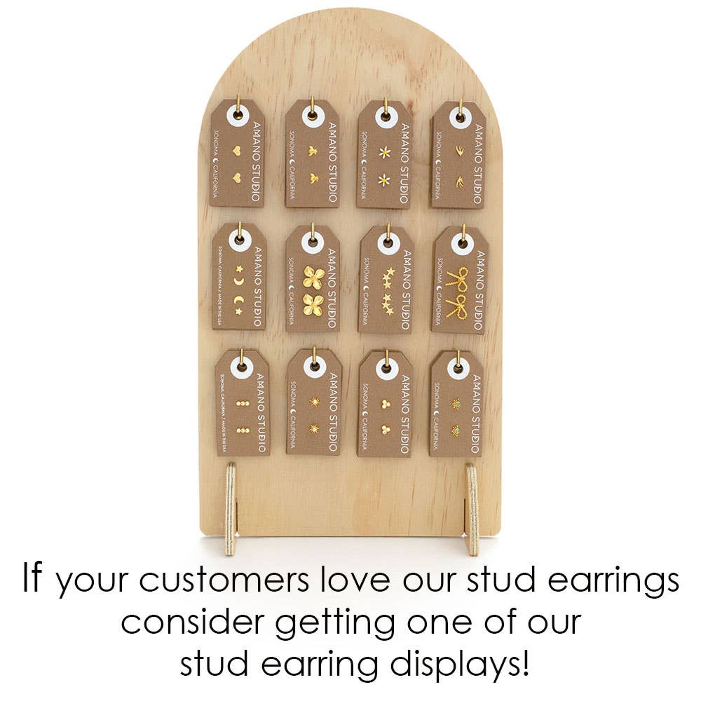 Banana Stud Earrings — 14k Gold-Plated Brass (Lead & Nickel Free)