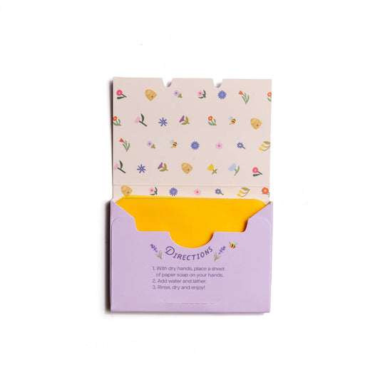 123 Farm - Paper Soap – Lavender Honey Scent, Travel Size, 50 Sheets - Dear John