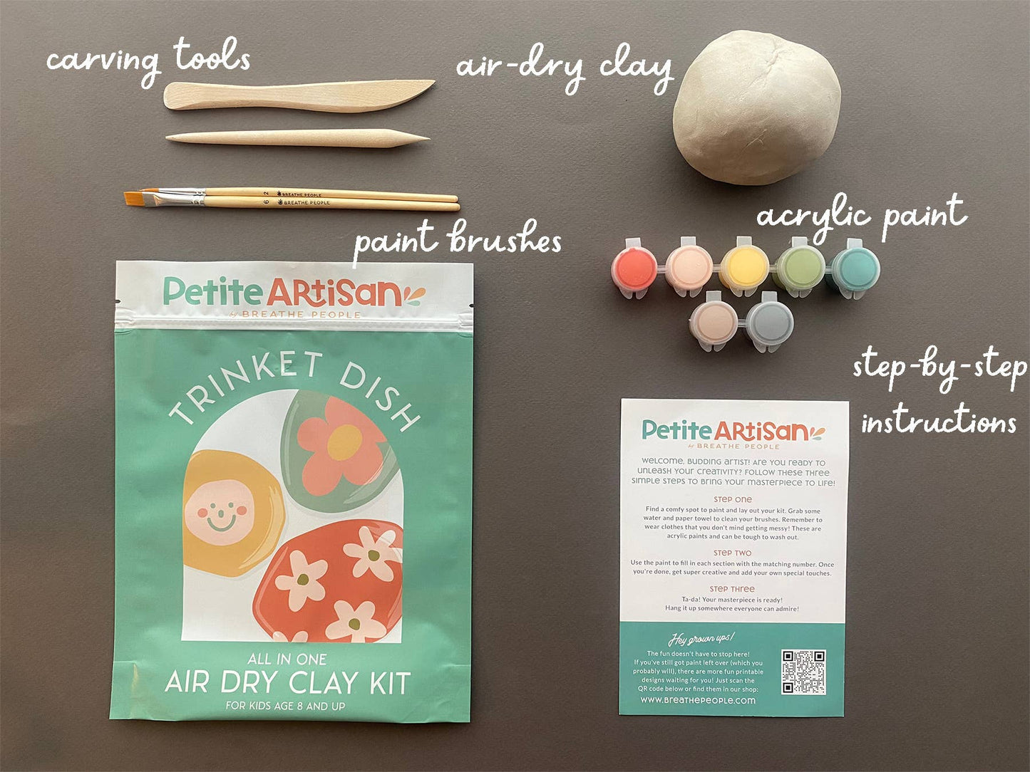 Kids DIY Clay Kit — Make & Paint Your Own Trinket Dishes