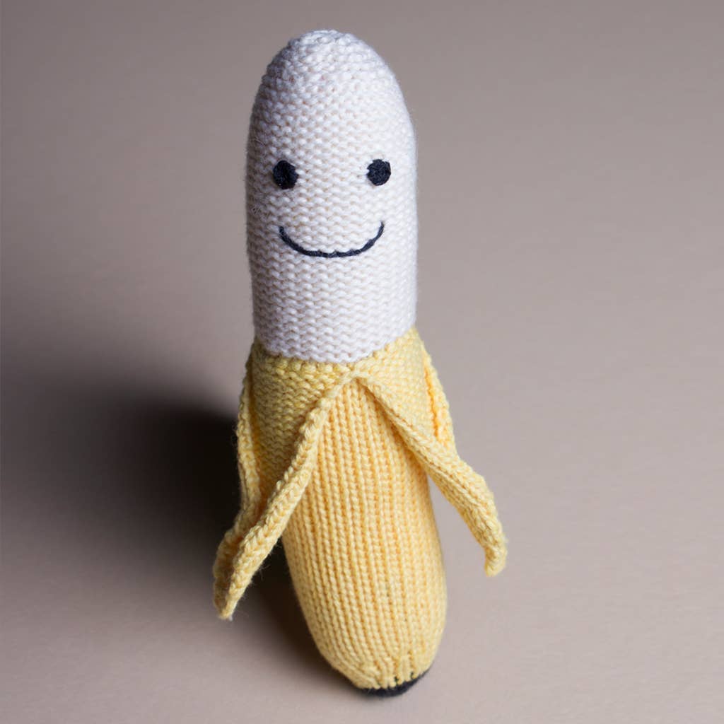 Organic Banana Baby Rattle — Handmade