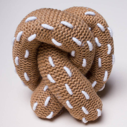 Organic Pretzel Baby Rattle — Handmade in Peru 🥨✨