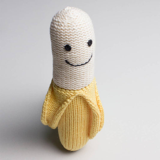 Organic Banana Baby Rattle — Handmade
