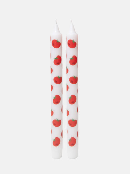 Tomato Set of 2 Taper Candles