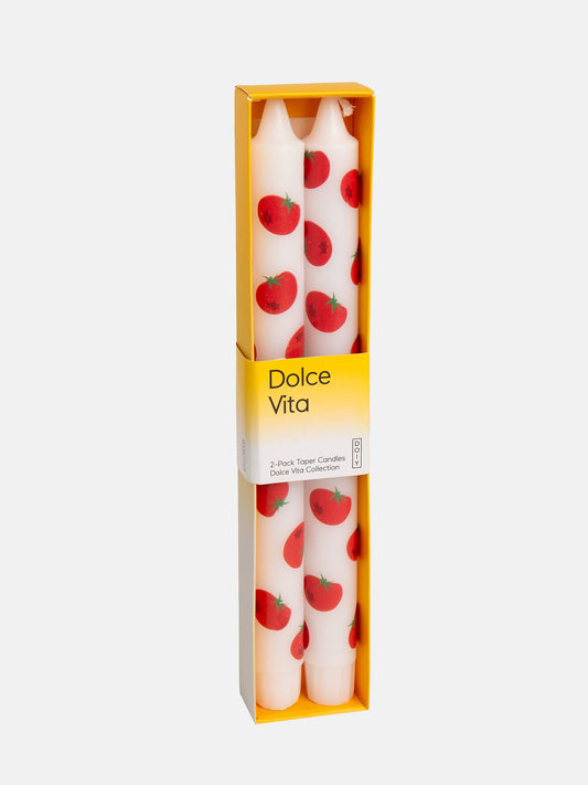 Tomato Set of 2 Taper Candles
