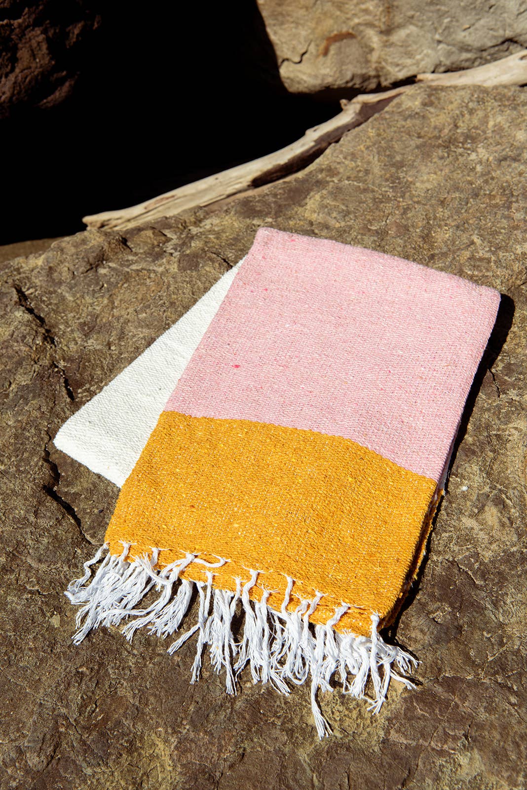 Sunrise Throw — Reclaimed-Fiber Woven Blanket (73" × 48")