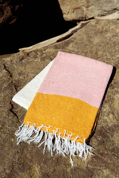 Sunrise Throw — Reclaimed-Fiber Woven Blanket (73" × 48")
