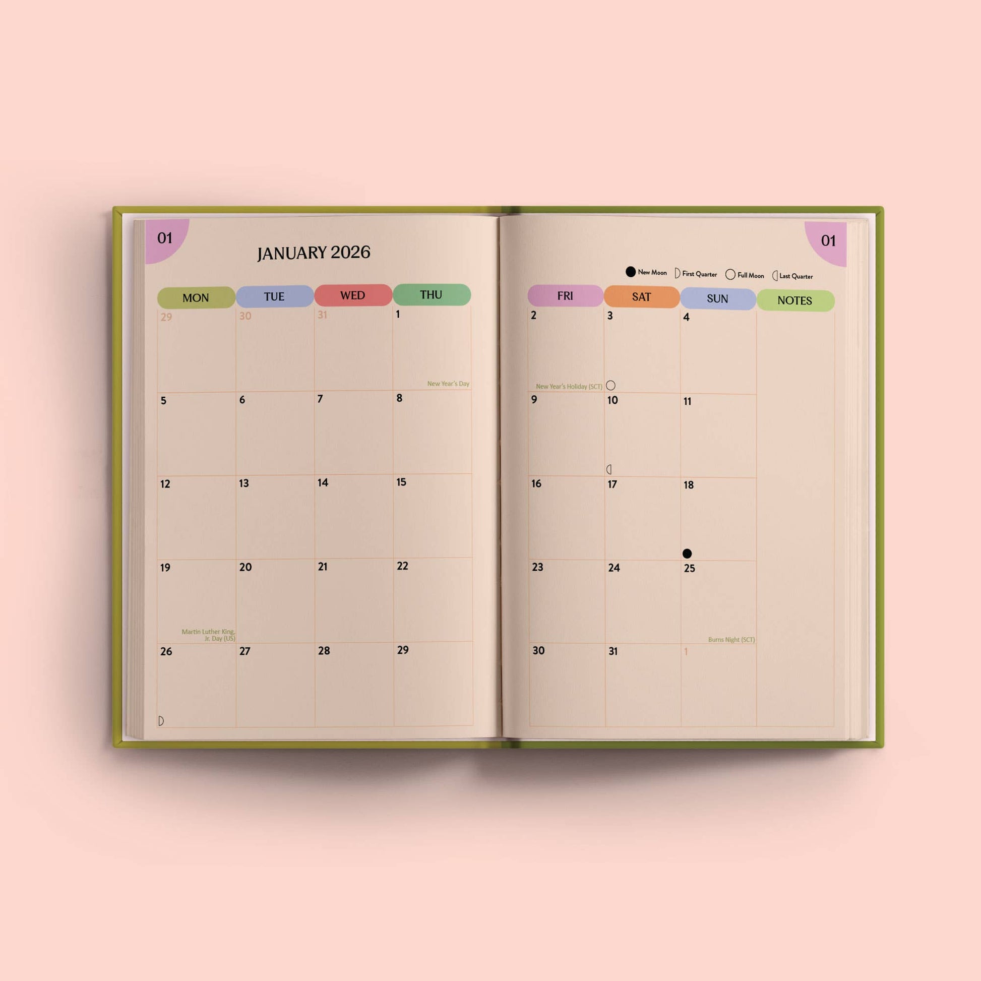 2026 Weekly Planner | Diary Agenda A5 | Blue Berry Check - Dear John