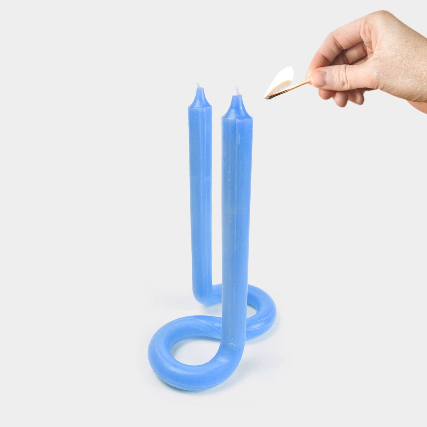 54 Celsius - Twist Candle Sticks by Lex Pott, 9.5" Tall, Light Blue