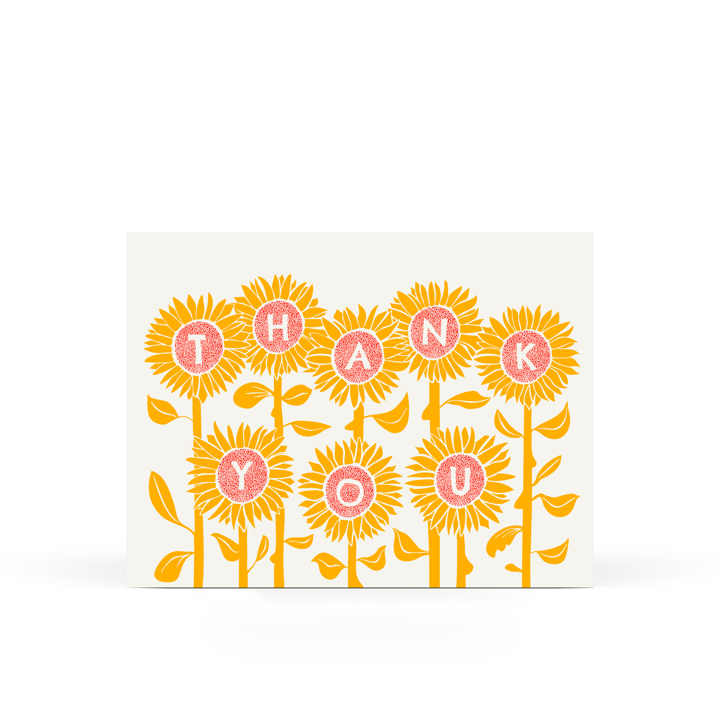 Sunflower Thank You Card — Letterpress Greeting Card
