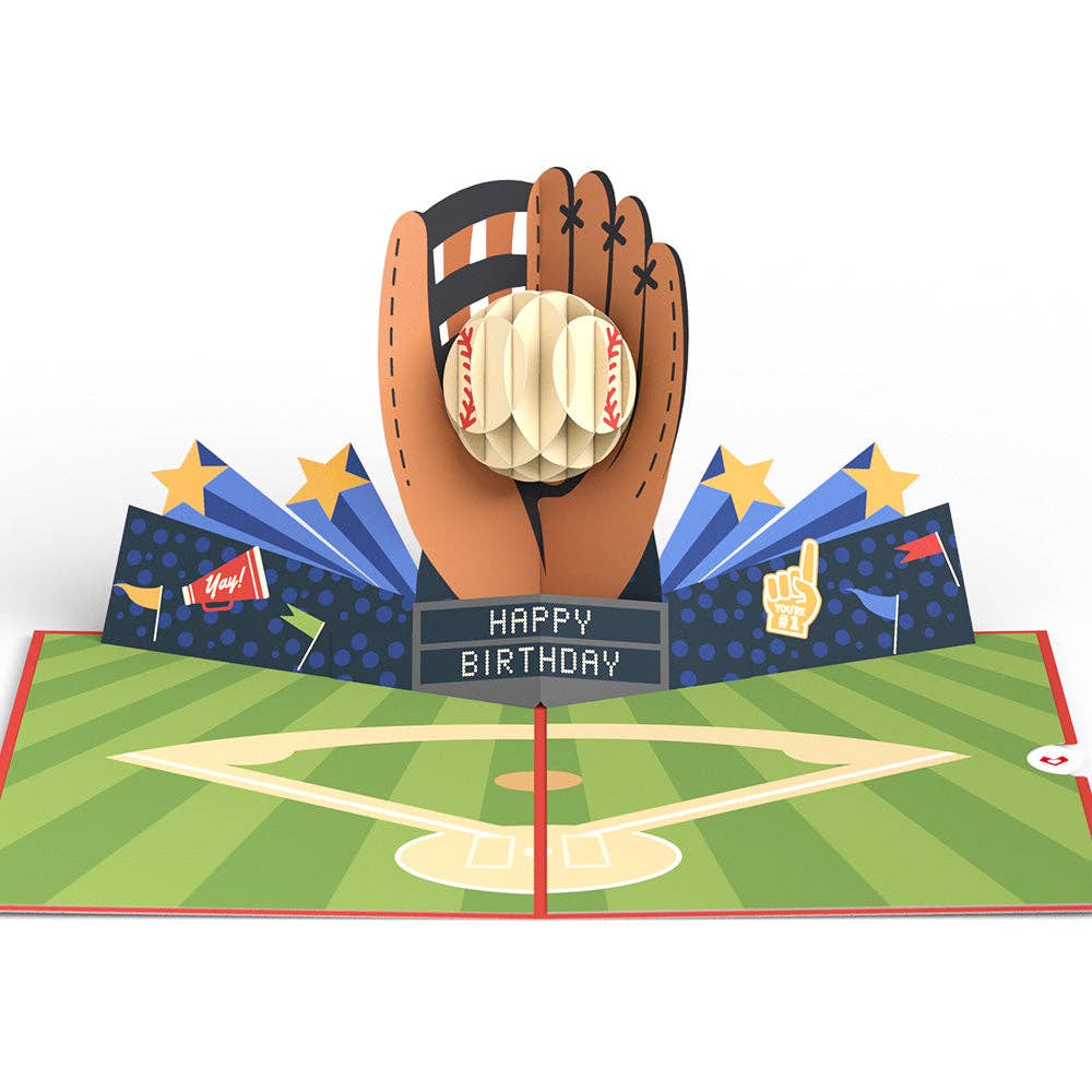 Lovepop Cards - Grand Slam Birthday Baseball Pop-Up Card 5x7"