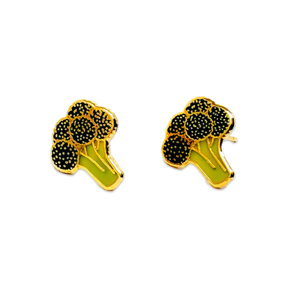 Broccoli Enamel Earrings — Jenny Lemons