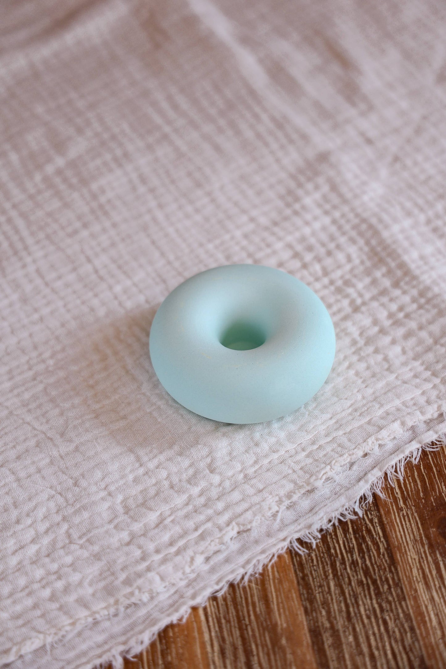 Donut candle holder - handmade