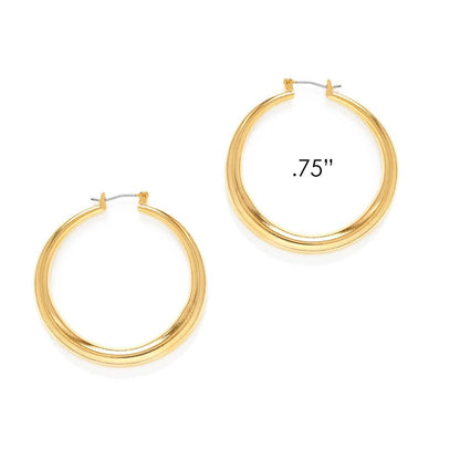 Classic Small Hoop Earrings — 14k Gold-Plated Brass (0.75")