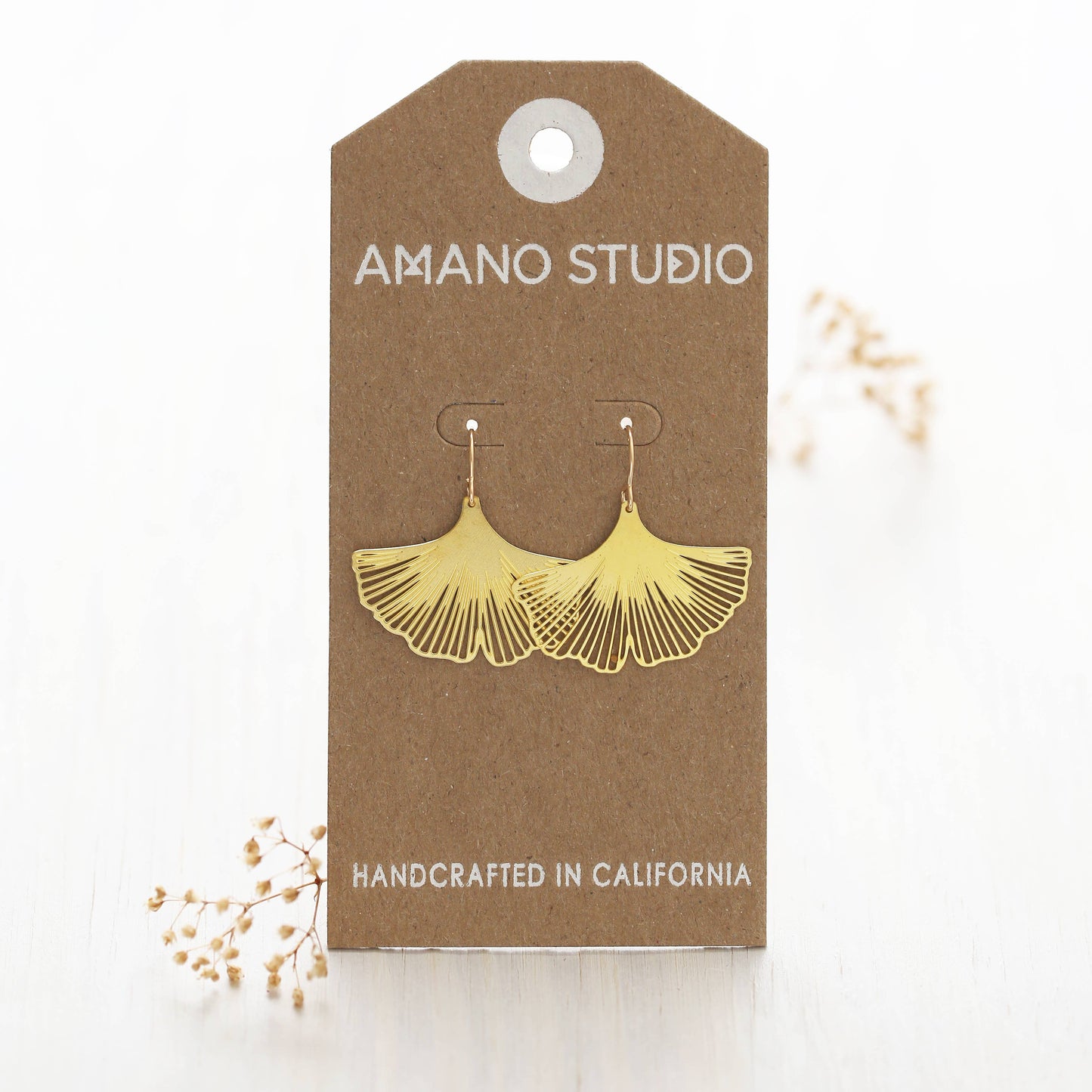 Ginkgo Leaf Earrings — 14k Gold Fill Ear Wires