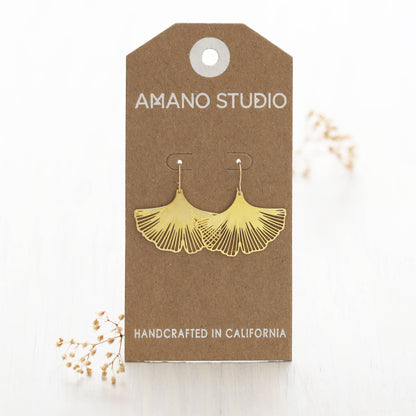 Ginkgo Leaf Earrings — 14k Gold Fill Ear Wires