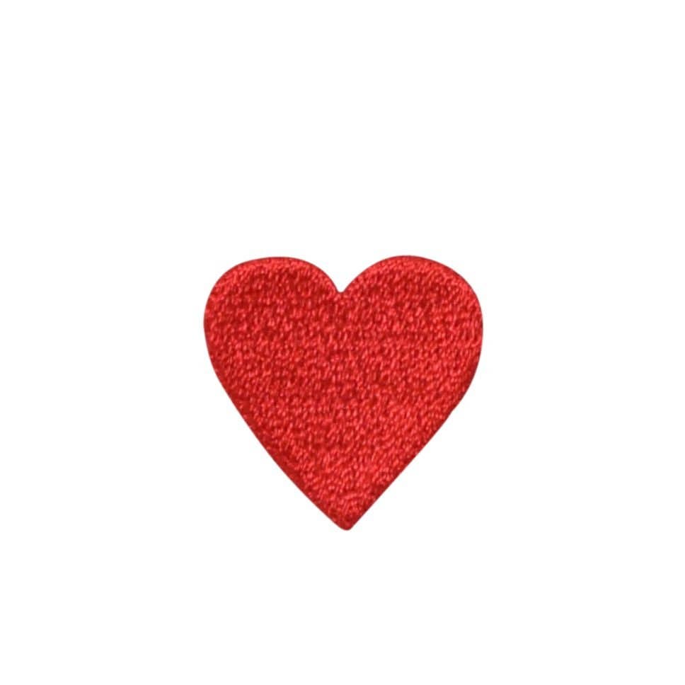 3/4" Red Heart, Valentine - Iron on Embroidered Patch - Dear John