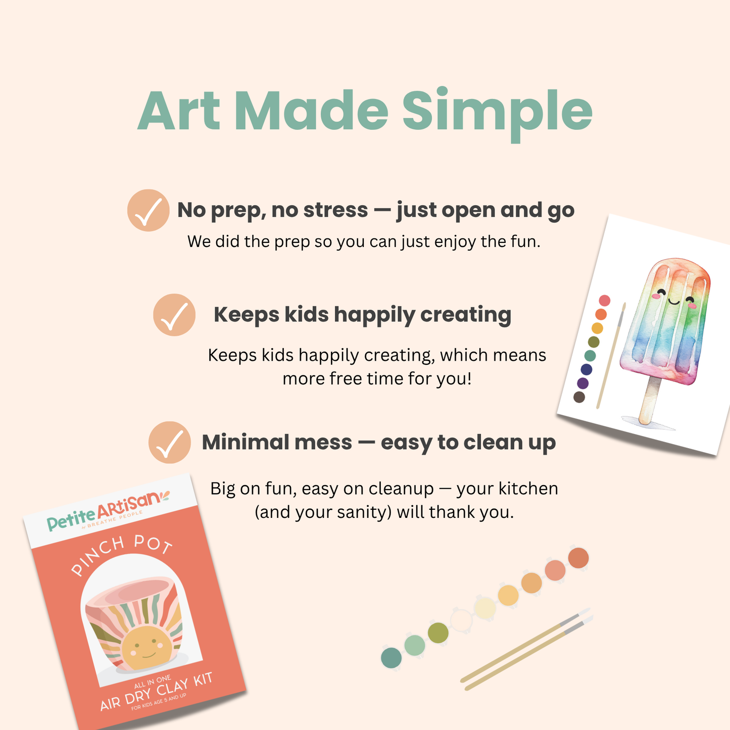 Kids DIY Clay Kit — Make & Paint Your Own Trinket Dishes