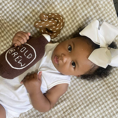 Organic Pretzel Baby Rattle — Handmade in Peru 🥨✨