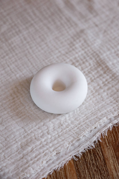Donut candle holder - handmade