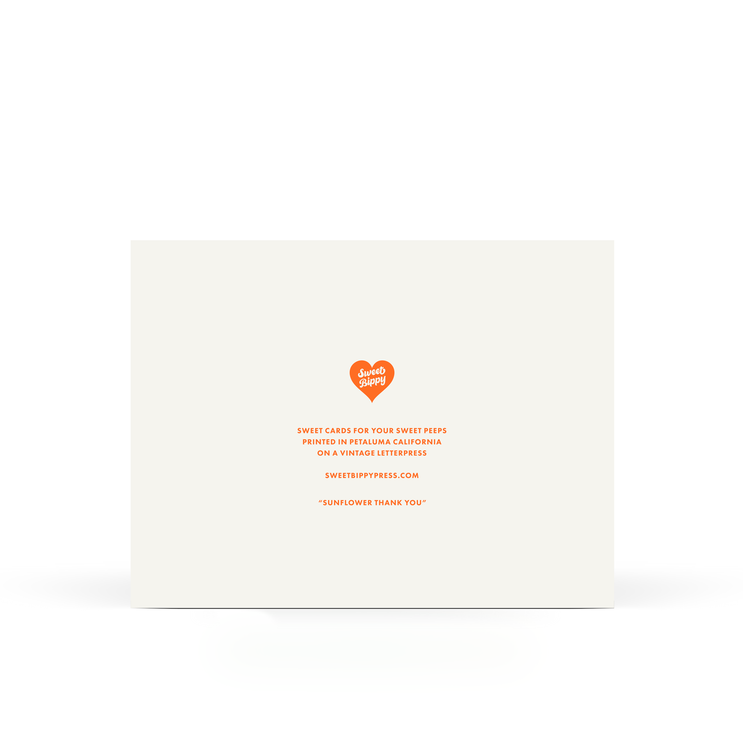 Sunflower Thank You Card — Letterpress Greeting Card