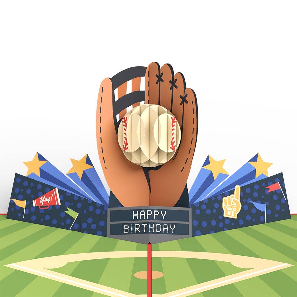 Lovepop Cards - Grand Slam Birthday Baseball Pop-Up Card 5x7"