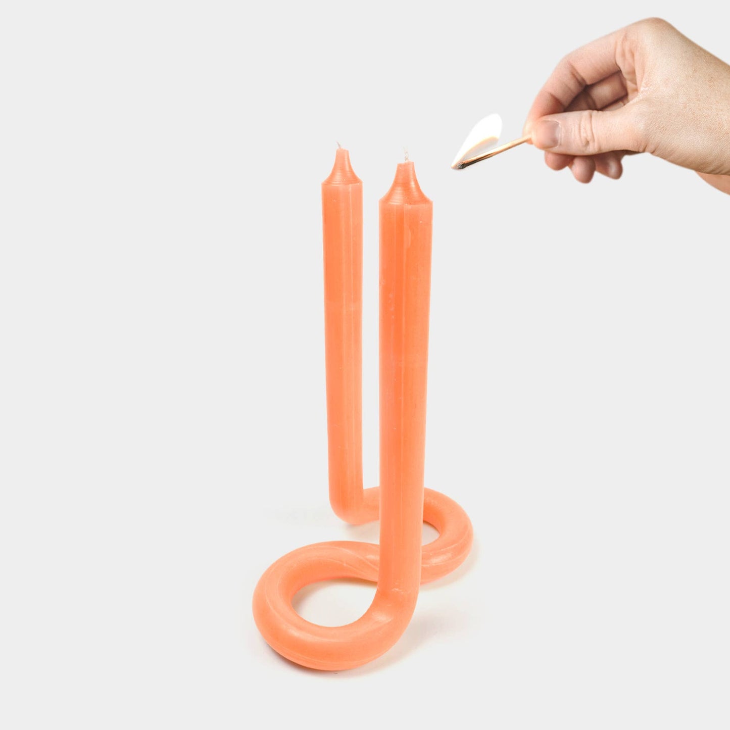 54 Celsius - Twist Candle Sticks by Lex Pott, 9.5" Tall, Orange