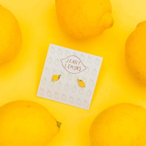 Lemon Enamel Earrings — Jenny Lemons