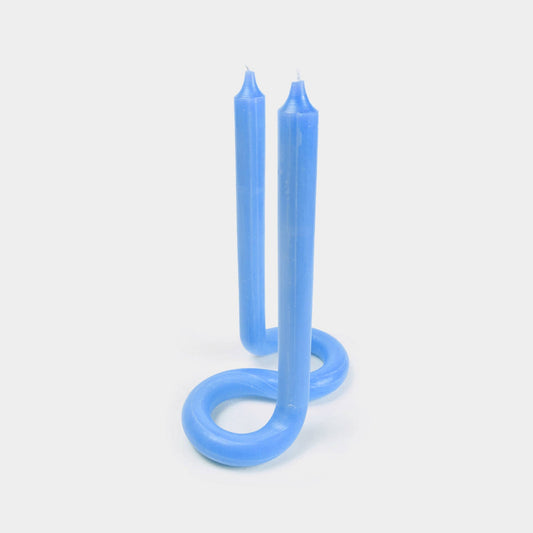 54 Celsius - Twist Candle Sticks by Lex Pott, 9.5" Tall, Light Blue - Dear John