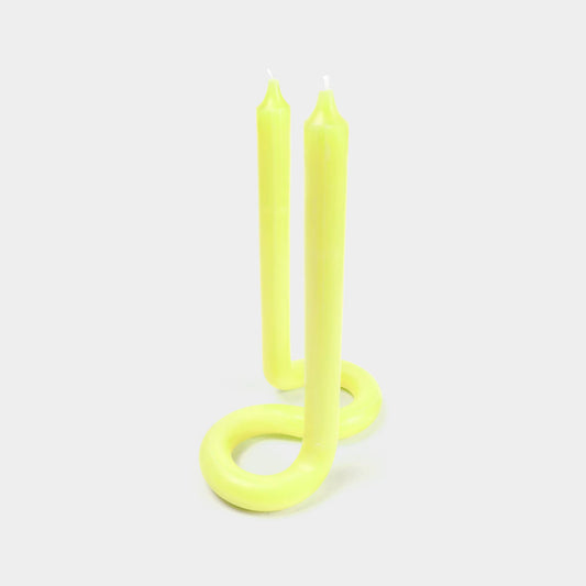 54 Celsius - Twist Candle Sticks by Lex Pott, 9.5" Tall, Yellow - Dear John