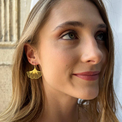Ginkgo Leaf Earrings — 14k Gold Fill Ear Wires