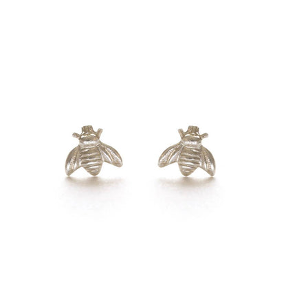 Tiny Bee Stud Earrings — Heavy 14k Gold Plate (7–10 µm), USA Vintage Molds