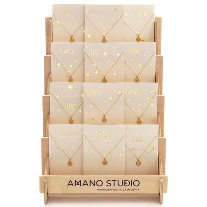 Tiny Zodiac Medallion Necklace — 14k Gold Over Brass (Singles)