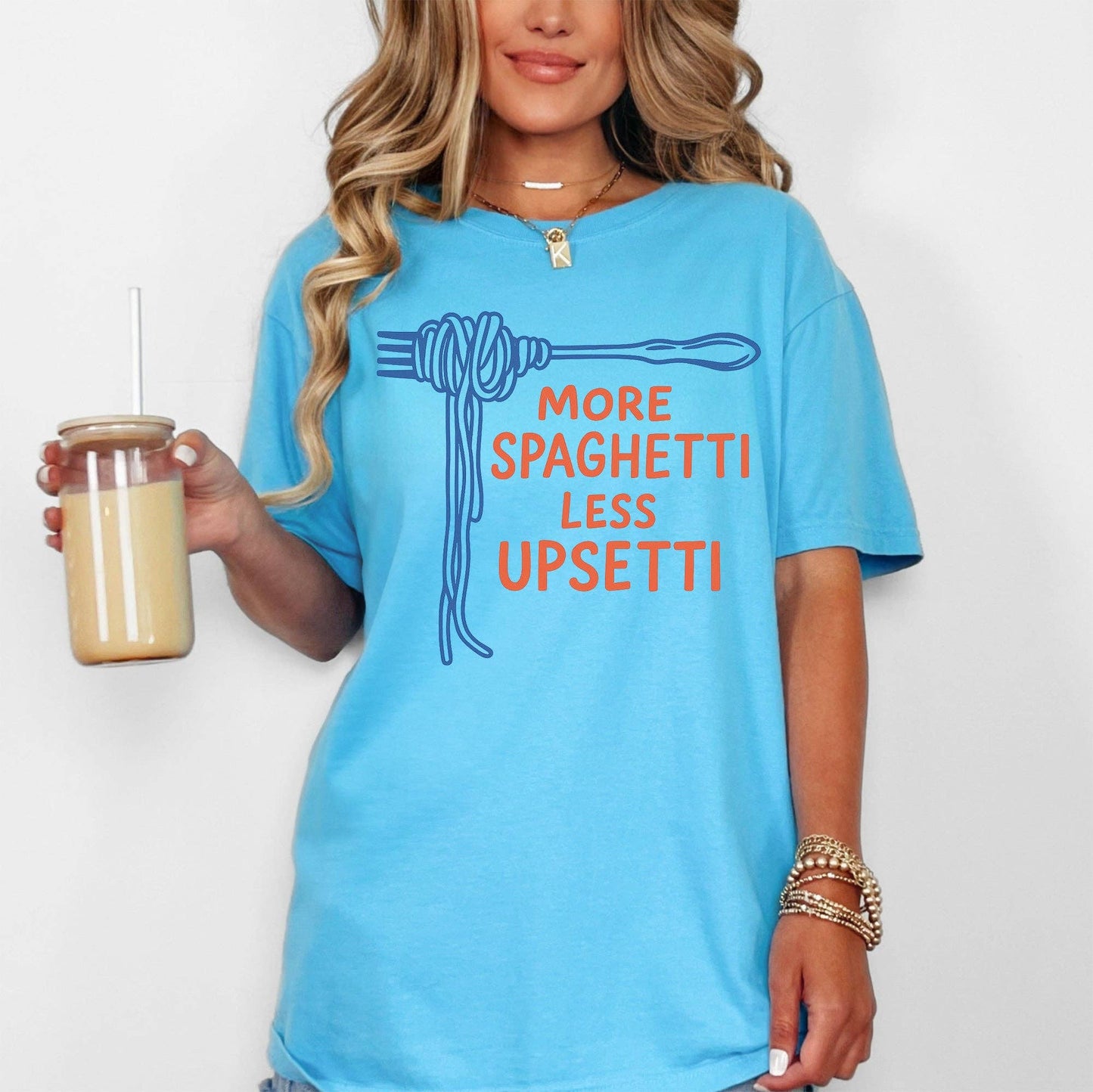 More Spaghetti, Less Upsetti, Funny, Cute, Pun T-Shirt