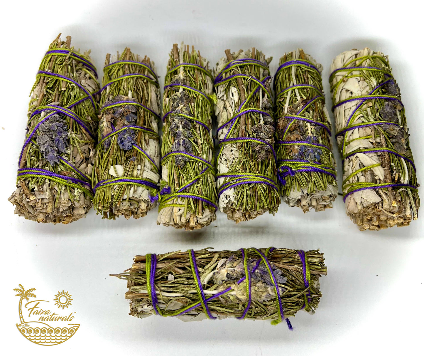 Lavender • Rosemary • White Sage Smudge Sticks — 4" (Hand-Harvested & Hand-Tied in Southern California)