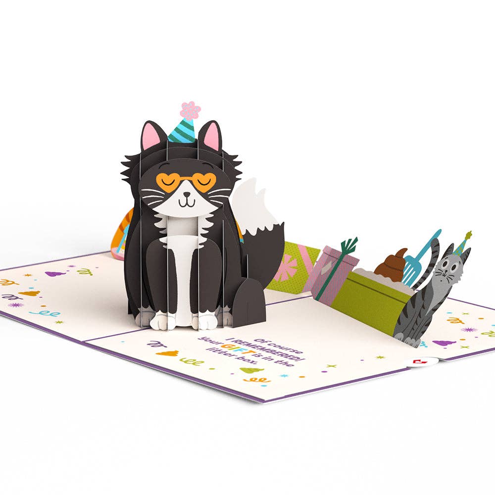 Lovepop Cards - Your Gift Is in the Litterbox Birthday Cat Pop-Up Card 5x7"