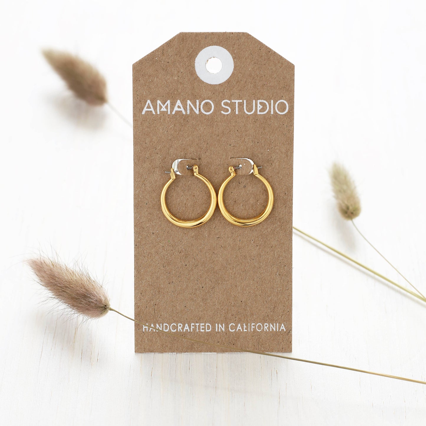 Classic Small Hoop Earrings — 14k Gold-Plated Brass (0.75")