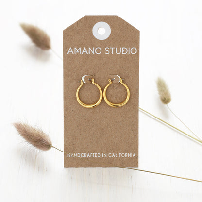 Classic Small Hoop Earrings — 14k Gold-Plated Brass (0.75")