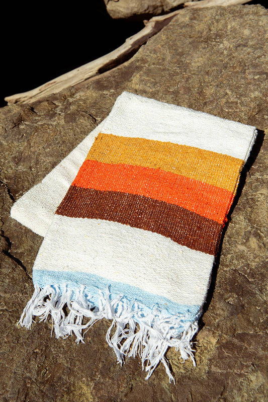 70s Style Throw — Reclaimed-Fiber Woven Blanket (73" × 48")