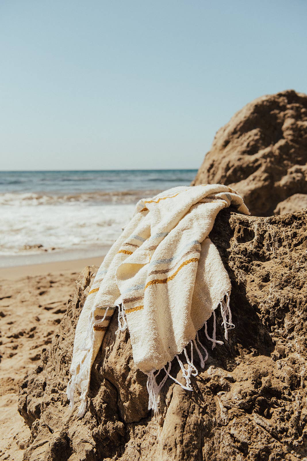 Sunday Throw — Reclaimed-Fiber Woven Blanket (73" × 48")