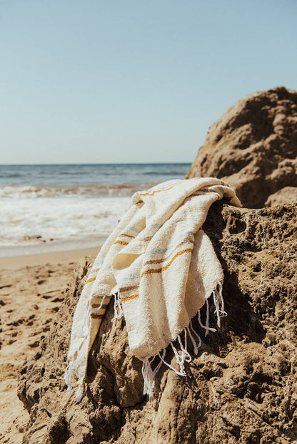 Sunday Throw — Reclaimed-Fiber Woven Blanket (73" × 48")