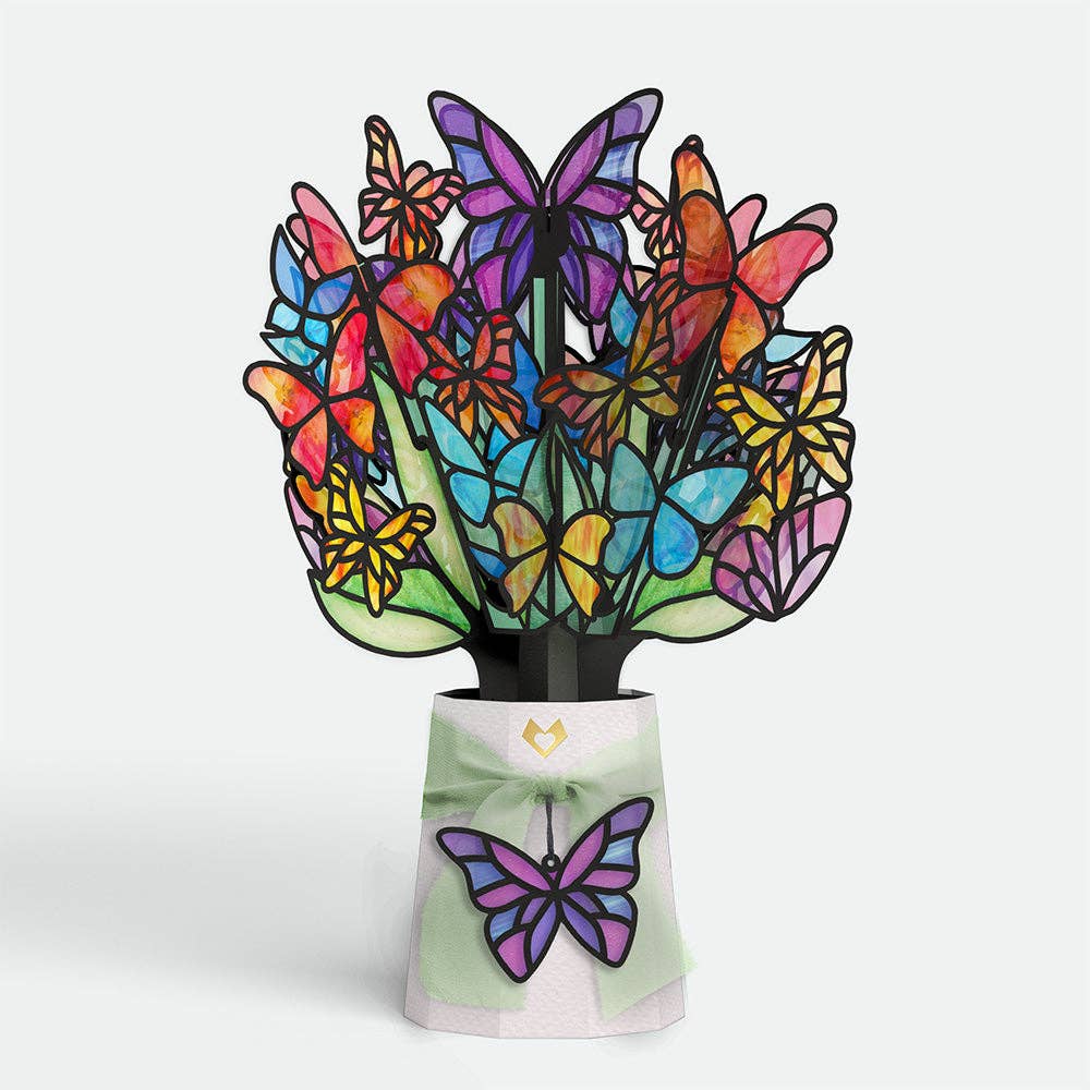 Lovepop Cards - Butterfly Brilliance Suncatcher Bouquet 12x8.5"