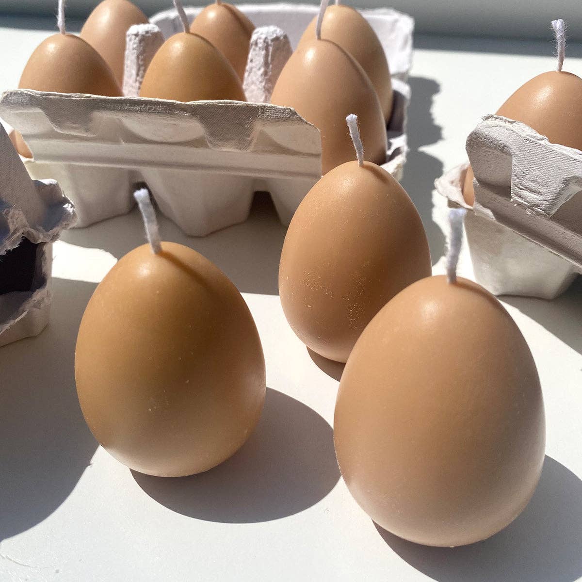 Egg-Shaped Candles — Half Dozen (Cinnamon & Vanilla, Soy Wax)