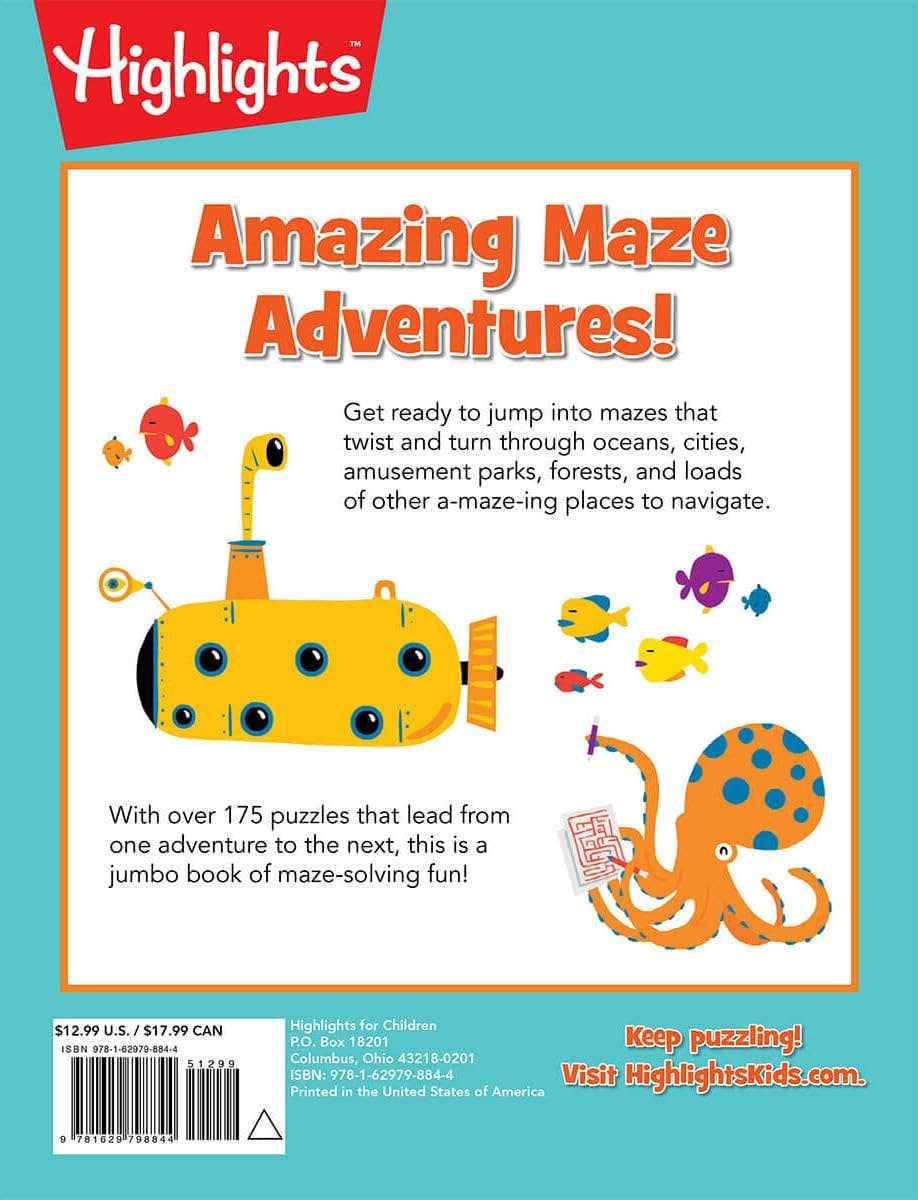 Jumbo Mazes for Kids — 175+ Puzzles (Ages 6–9) • 256 Pages