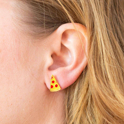 Pizza Enamel Earrings — Jenny Lemons