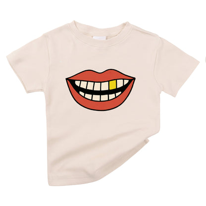 Gold Tooth Grin Organic Kids Tee — Bold, Mischievous & 100% Fun ✨🦷