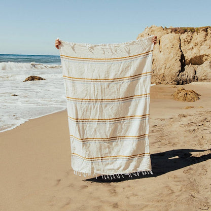 Sunday Throw — Reclaimed-Fiber Woven Blanket (73" × 48")