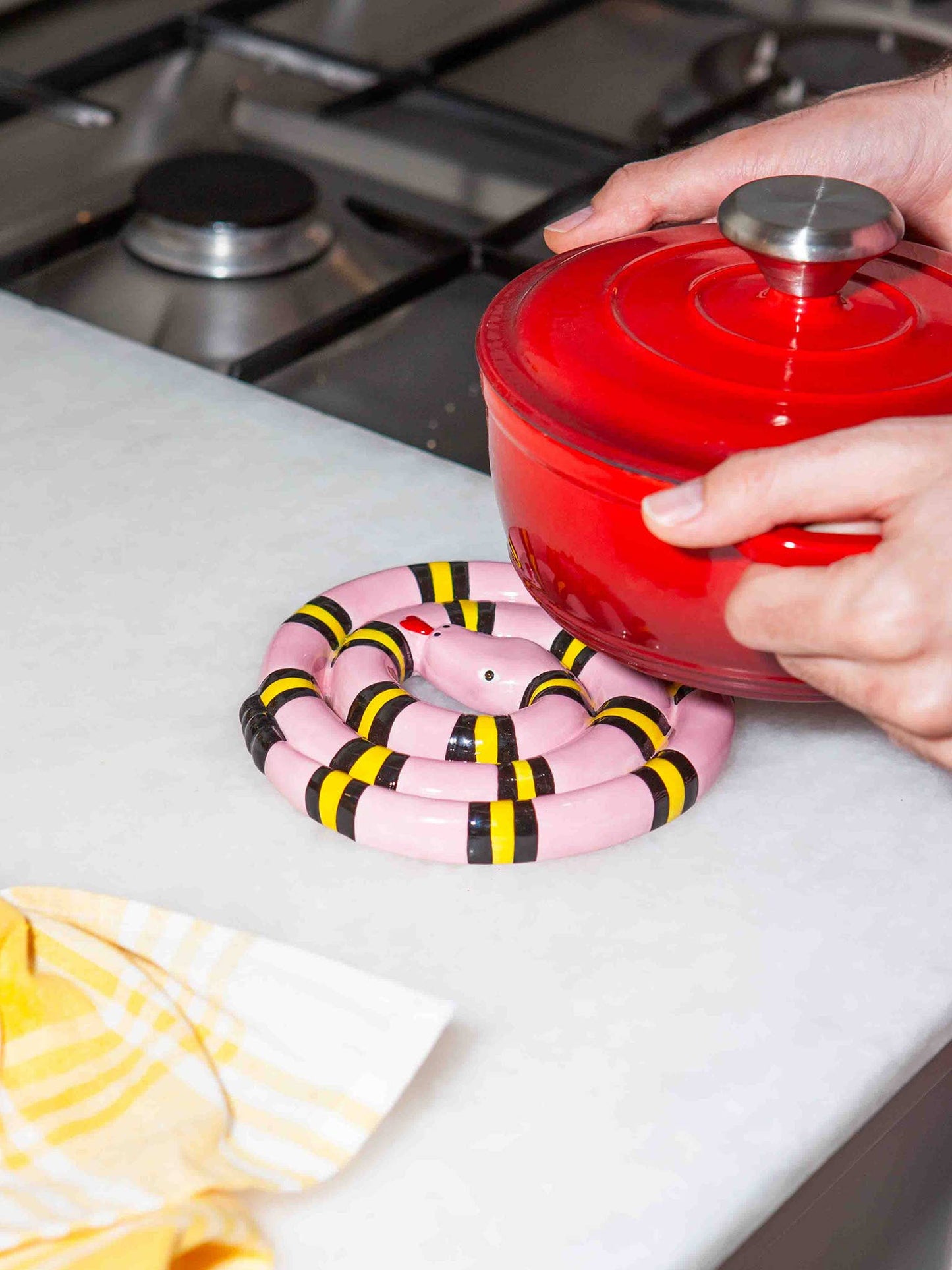 Pink Snake Trivet