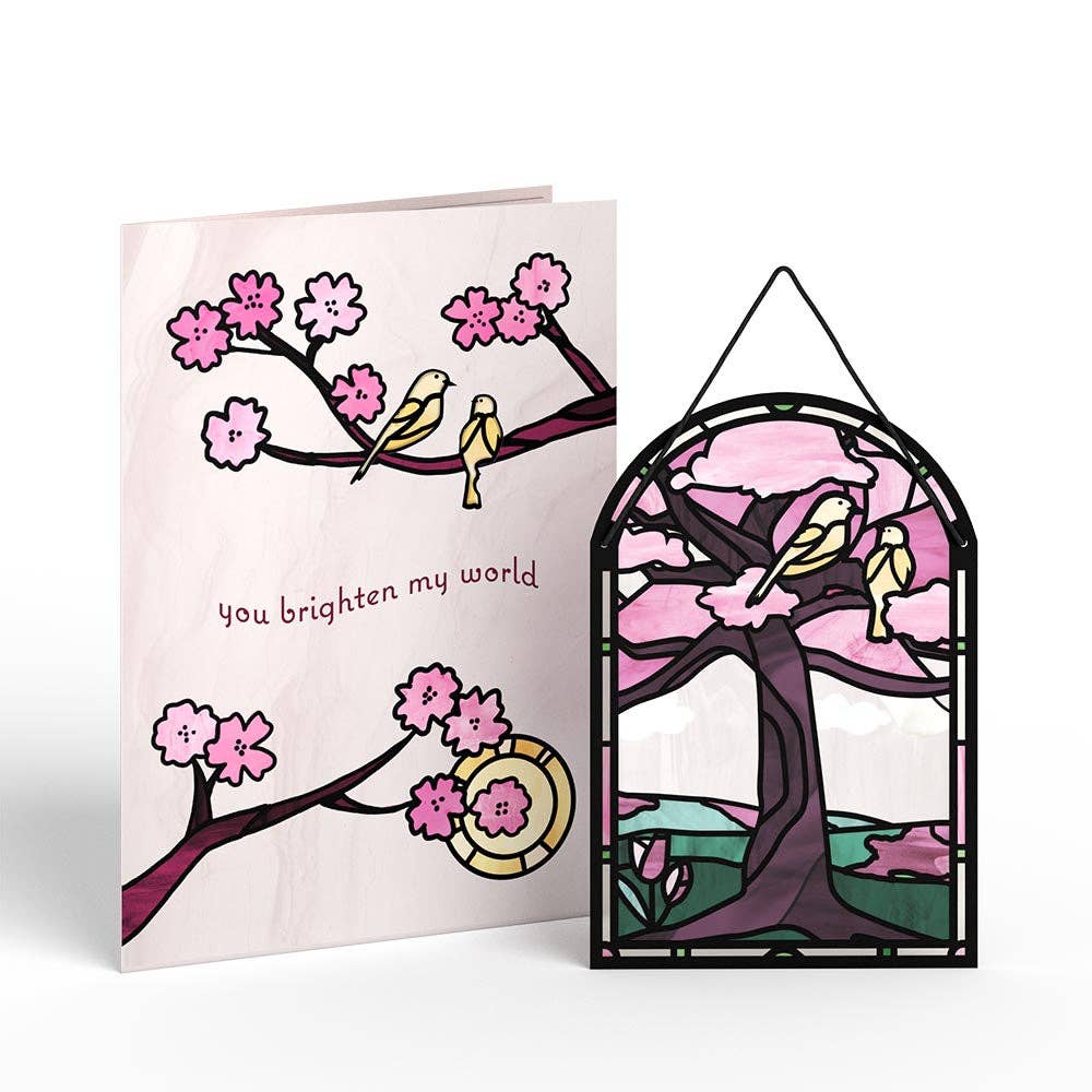 Lovepop Cards - You Brighten My World Birds Suncatcher Card 5x7" (-40%)